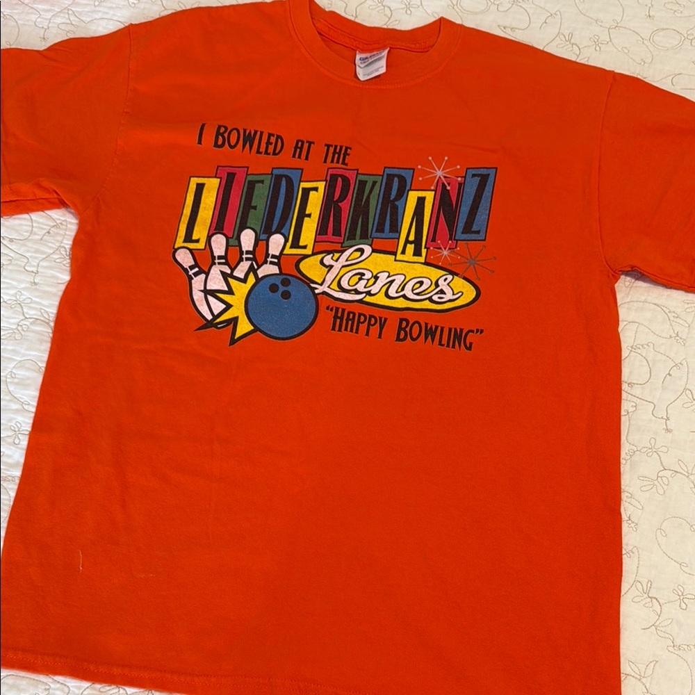 Orange Bowling Graphic T-Shirt